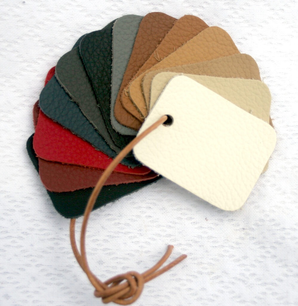 Nuancier des coloris disponibles pour les poches