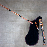 Cornemuse du centre 14" (La), Cormier, hautbois Ebène, bagues corne et ébène. Marqueterie Carpe